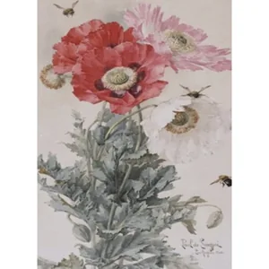 Diamond mosaic "Go to art" /189696/ "Poppies and bees" 40*50 cm on a stretcher