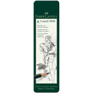 Набір графітних олівців "Faber-Castell" /119063/ 6 шт. Н-8В у металевій коробці (1/10)