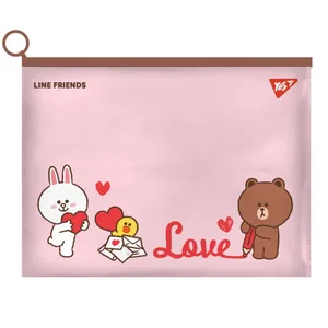 Envelope folder with A4 runner "YES" /492090/ "Line Friends. Brown" (1/12/144)