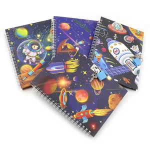 Spiral notebook with lock 13*18cm "JO" /36946/ "Space" mix4 (1)