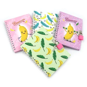 Spiral notebook with lock 11*15cm "JO" /64950/ "Banana" mix4 (1)