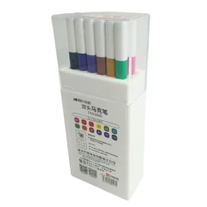 Sketch Marker double-sided "JO" /TK83080-12/ square. beveled/round. thin. 12pcs/set plast. container with handle (1/12)