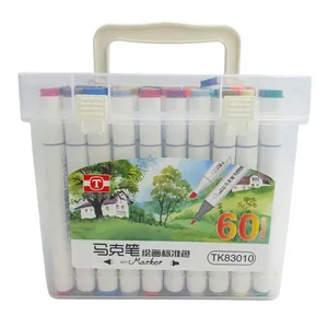 Sketch Marker double-sided "JO" /TK83010-60/ triangular. skosh/round. thin. 60pcs/set plast. container with handle (1/12)