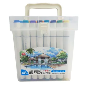 Sketch Marker double-sided "JO" /TK83016-48/ triangular. skosh/round. thin. 48pcs/set plast. container with handle (1/12)