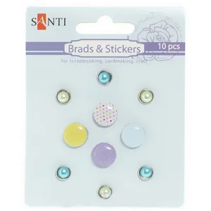 Set of metal ornaments (brads) "Santi" /952590/ "Colored dots", 10 pcs (1/750)