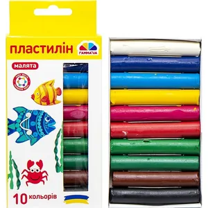 Пластилін "ГАММА'UA" 10 кол. /100306/ 100 гр (1/20)