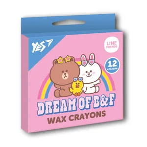 Wax pencils 12 col. "YES" /590141/ "Line Friends" (1/30/240)