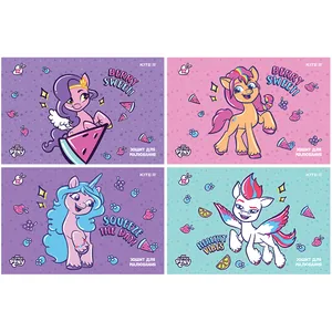 Зошит для малювання А4/12арк. "Kite" /LP24-241/ скоба, УФ лак + глітер, My Little Pony (20/160)