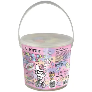 Крейда кольорова 15 шт. "Kite" /HK24-074/ Jumbo, відерце "Hello Kitty" (1/24)
