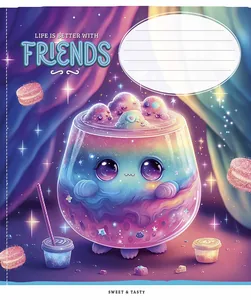 Student's notebook "Star" 12 sheets # /3396K/ glitter (girl) (30/360)