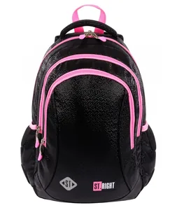 School backpack "ST.RIGHT" /BP26/ BLACK GLITTER 665356, 39*27*17 cm
