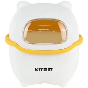 Desktop waste container "Kite" /K24-009-8/ white-orange, 16x21 cm (1/10)