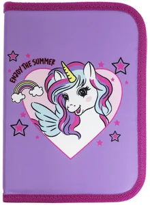 Pencil case "CLASS" /25206C/ pencil case 1 compartment, empty, 2 flaps, "Unicorn"