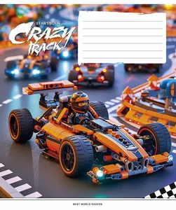 Student's notebook "Schoolboy" 12 sheets ==/3459L/ "Crazy track" VD varnish (boy) (30/300)