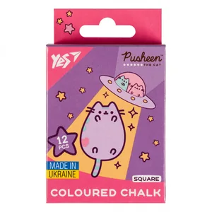 Colored chalk 12 pcs. "YES" /400487/ "Pusheen" square (1/24)