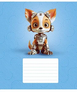 Student's notebook "Star" 12 sheets. == /3331L/ "Robot animals" VD-lacquer (night) (30/360)