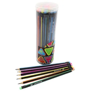 Олівець ч/г "JO" /DSCN0706/ HB Star color "Colors" тригранний з гумкою, у банці (48/2880)
