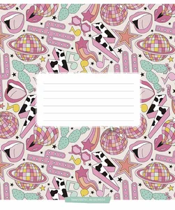 Student's notebook "Star" 12 sheets. == /3503L/ VD varnish (girl) (30/360)