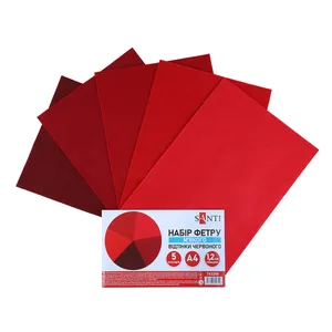 Felt "Santi" /743249/ soft 21*30cm, Quantity mix, shades of Red, (5 sheets) (1/200)