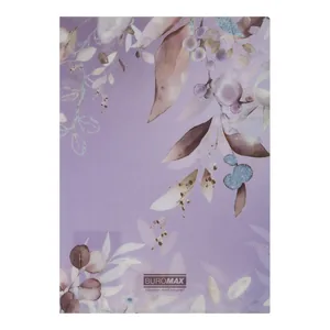 Corner folder A4 "BuroMAX" /BM.3854-48/ matte plastic, ARABESKI, plum (12/480)