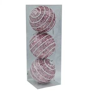 Set of Christmas balls "JO" /DSCN1450/ "Spiral" 8cm, 3 pcs.  (1/128)