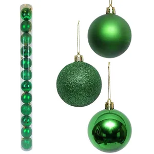 Set of New Year's balls "JO" /1408-7-12-8/ tube of green "Holiday" 7 cm, 12 pcs.