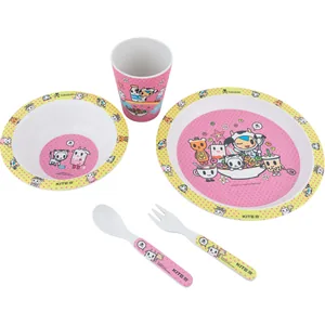 Set of bamboo dishes "Kite" /TK22-313/ "Tokidoki" (5 items)