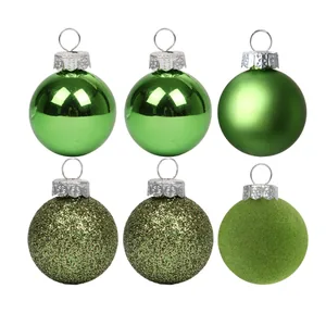 Set of Christmas balls "Yes! Fun" /975123/ plastic d- 8cm, 6 pcs in a tube, light green