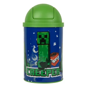 "YES" desktop trash can /708569/ "Minecraft Creeper" metal, 10*18cm (1/12/72)