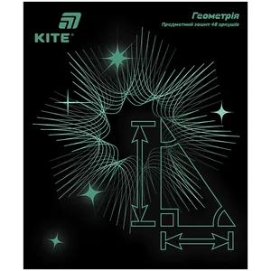Зошит уч. "Kite" 48арк.# /K26-240-1/ ПРЕДМЕТКА софт тач+УФ, Lumen, геометрія (10/200)