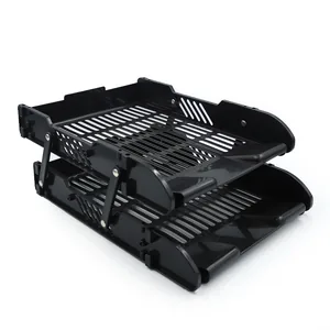 Paper tray horizontal 2 sections "JO" /DSCN3093-BK/ plastic black (1/32)
