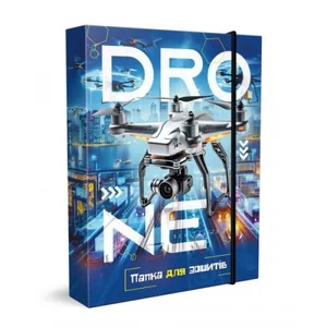 Папка для зошитів 2026 "Рюкзачок" /ПЗ-1/ №1, В5 "Drone" на гумці (1/10)