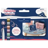 Set of Faber-Castell fine metallic markers for decoration Goldfaber Creative Marker Metallic Brush, 6 colors, B (brush) (33002)