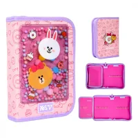 Yes pencil case solid single with valve Line Friends Always Together HP (533731)