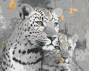 Paint by number "Ideyka" /KHO6942/ "Golden jungle with metallic colors" 40*50cm