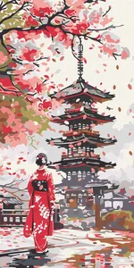 Painting by numbers "Ideyka" /KHO8705/ "Somewhere in Japan" 40*80cm