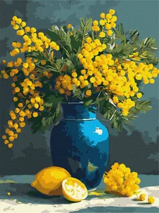 Painting by numbers "Ideyka" /KHO3360/ "Mimosa and lemons" 30*40 cm