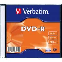 DVD drive Verbatim 4.7Gb 16X SlimBox 1pc MatteSilv AZO (43547-1disk)