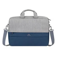 RivaCase 15.6" laptop bag 7532 Prater, grey/dark blue anti-theft (7532Grey/DarkBlue)