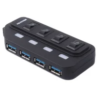 Maxxter hub 4 x USB 2.0 Type-A 1m cable + 5V1A adapter (HU2A-4P-AC-02)