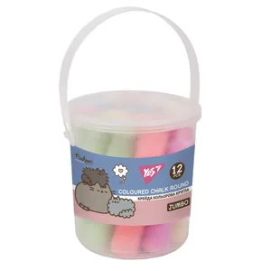 Colored chalk 12 pcs. "YES" /400550/ "Pusheen", JUMBO in bucket (1/24)