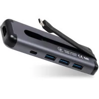 Hub Vinga USB-C 3.1 to HDMI+3xUSB3.0+PD100W+USB-C foldable cable (VHYC6FC)