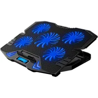 IceCoorel laptop stand 10-15", 1*125mm 1400 RPM + 4*70mm 2500 RPM, 2*USB, 365x297x30mm, Blue (K5Bl)