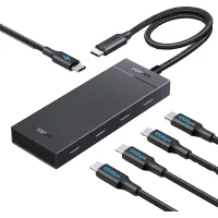 Концентратор Ugreen USB-C to 4xUSB-C 3.2 Gen2 10Gbps + PD CM806 black (55334)