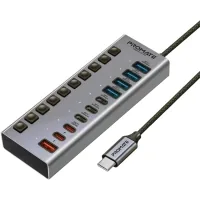 Hub Promate USB-C 10-in-1 5xUSB-C + 5xUSB gray (gegahub-5g)