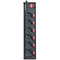 Мережевий фільтр живлення REAL-EL RS-6 EXTRA 5m, black (EL122300003)