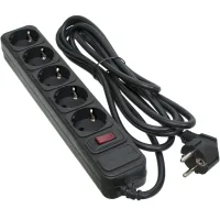 Network power filter Patron 3.0 m3*1.5mm2 (SP-1653) 5 outlets BLACK (EXT-PN-SP-1653)