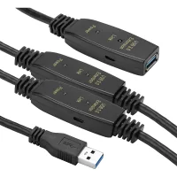 Adapter USB 3.0 AM - AF, 20 m, active PowerPlant (CA912865)