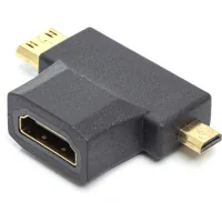 Перехідник HDMI (F) to mini HDMI (M) / micro HDMI (M) PowerPlant (CA912056)