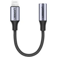 Перехідник Lightning to 3.5mm 10cm Headphone Jack Adapter Model US211 gray Ugreen (30756)